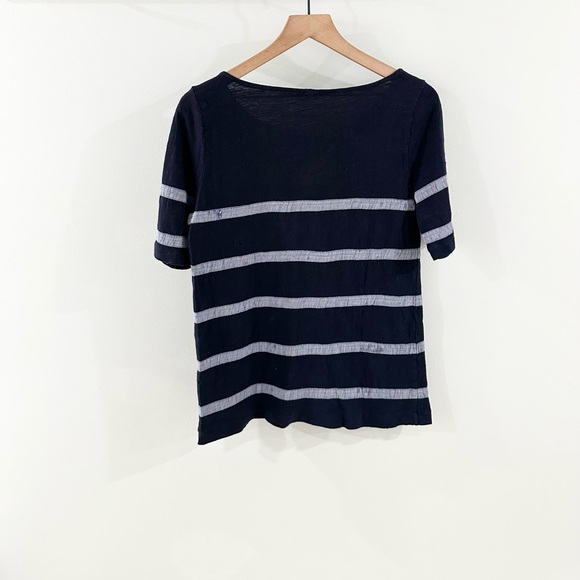 J. Crew Chambray Stripe Tee Blue Size Small - Picture 6 of 7